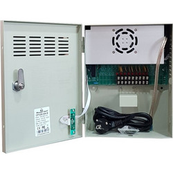 POWERTECH τροφοδοτικό CP1209-20A-B για CCTV-Alarm, DC12V 20A, 9 κανάλια