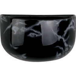 Present Time Marble Επιτοίχιο Κασπώ Οβάλ Κεραμικό Μαύρο 10.8x9.5cm PT3738BK