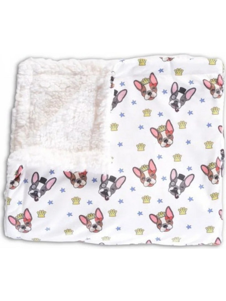Cangaroo Frenchie Κουβέρτα Αγκαλιάς Fleece 75x105 Λευκή