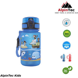 AlpinPro AlpinTec Kids Pirates Παιδικό Μπουκάλι Πλαστικό BPA Free με Καλαμάκι Μπλε 350ml