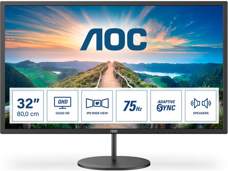 AOC V4 Q32V4 IPS Monitor 31.5" 2560x1440 QHD 75Hz 4ms