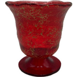 Καντήλι Αράχνη Γυάλινο 11x12cm - Κόκκινο