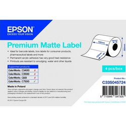Epson Premium Matte 800 Αυτοκόλλητες Ετικέτες σε Ρολό για Εκτυπωτή Ετικετών 152x102mm