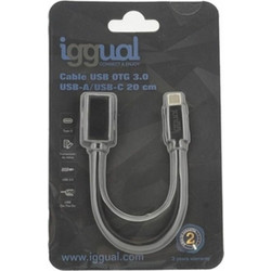 Καλώδιο USB-C OTG 3.0 iggual IGG317372 20 cm Μαύρο