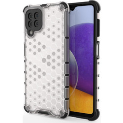 Honeycomb Case armor cover with TPU Bumper for Samsung Galaxy A22 4G transparent