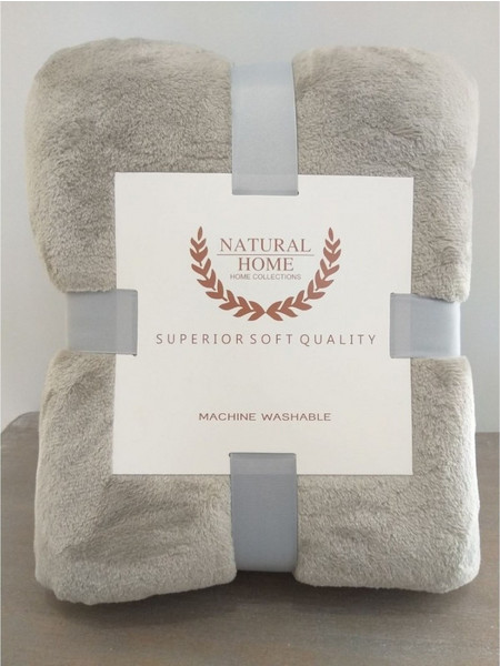 Κουβέρτα Μονή 160x220 Fleece Natural Home Fleece Γκρι