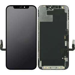 TW INCELL LCD για iPhone 12/12 Pro, camera-sensor ring, earmesh, μαύρη