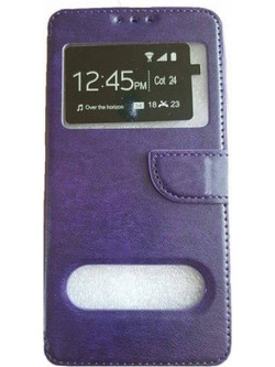 Θήκη flip με Call Display,δυνατότητα απάντησης και STAND για LG K8 (2017) - Μωβ