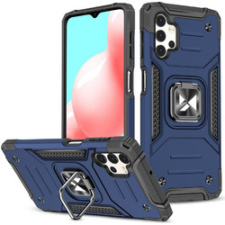 Wozinsky Ring Armor tough hybrid case cover + magnetic holder for Samsung Galaxy A73 blue