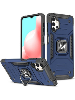 Wozinsky Ring Armor tough hybrid case cover + magnetic holder for Samsung Galaxy A73 blue