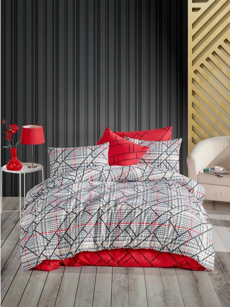 Mc Decor Σετ Σεντόνια Μονά Βαμβακερά 170x240 Felix Red