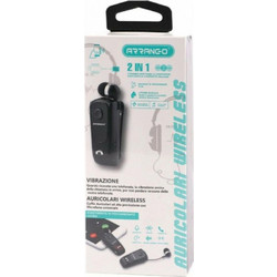 Arrango AC76124 Ακουστικό Bluetooth In Ear Πέτου Black