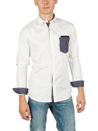 Ryujee Henzo slim fit πουκάμισο λευκό ry-henzo