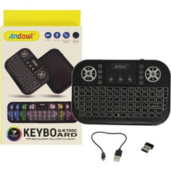Andowl Q-K700C Black Ασύρματο Πληκτρολόγιο με TouchPad