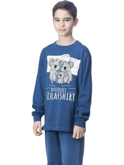 Galaxy Koala Family Παιδική Πιτζάμα Βαμβακερή Χειμωνιάτικη Μπλε 133-22