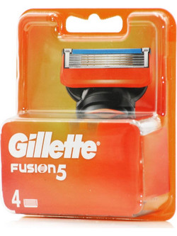 Gillette Fusion 5 Ανταλλακτικά Ξυραφάκια με 5 Λεπίδες & Λιπαντική Ταινία 4τμχ