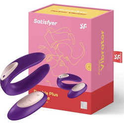 Satisfyer Partner Plus Remote Διπλός Δονητής για Ζευγάρια με Τηλεχειριστήριο 9.35cm Μωβ