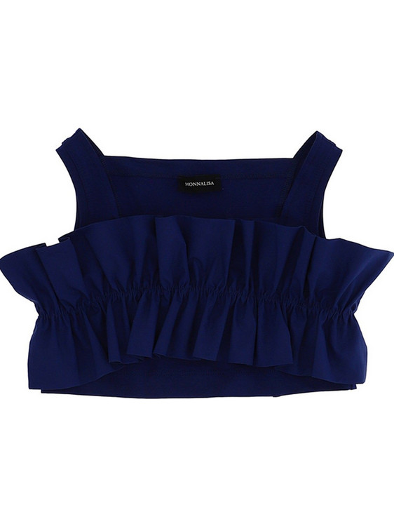 Monnalisa Lully Παιδικό Crop Top Αμάνικο Navy Μπλε 415616-5201-0056