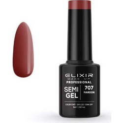 Elixir Semigel 707 Maroon Ημιμόνιμο Βερνίκι Νυχιών 5ml