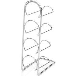 TEKNO-TEL Βάση-Κάβα 4 Φιαλών 12x22x43cm Επιχρωμιωμένο Ατσάλι Ασημί