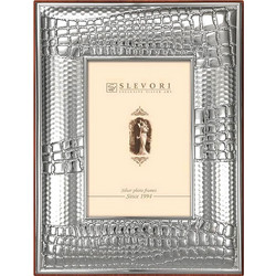 Κορνίζα Slevori ασημένια με λεοπάρ μοτίβο 13x18cm 1802AW-13X18
