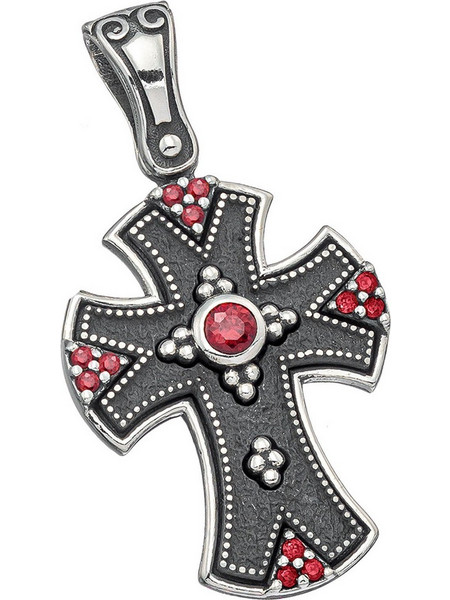 Σταυρός Anastasios Creations ασήμι 925 βυζαντινός με γρανάδα ST25