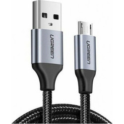 Καλώδιο Φόρτισης UGREEN (US290/60146) USB-A σε Micro USB - 2.4A, QC, USB 2.0 - Braided - 1m - Γκρι US290/60146