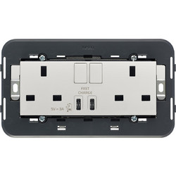 Πρίζα 2P+T 13A BS με Διακόπτη και USB C+C Next Eikon