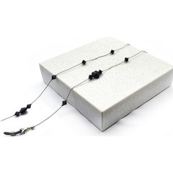 Αλυσίδα γυαλιών-μάσκας SWAROVSKI 14 Πέτρες Καρδιά Μαύρη
