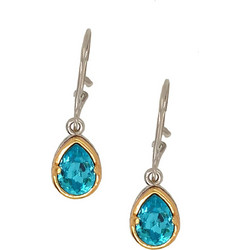 Σκουλαρίκια Anastasios Creations ασήμι 925 δάκρυ με swarovski light turquoise FSK734-LT