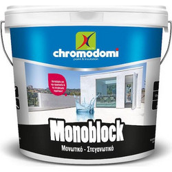Chromodomi Monoblock Ελαστομερές Επαλειφόμενο Ακρυλικό Μονωτικό Στεγανωτικό Ταράτσας Λευκό 9lt