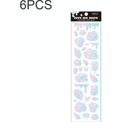 6 PCS Rose Bubble Series Hand Account Laser Waterproof PVC Sticker(Marshmallow) (OEM)