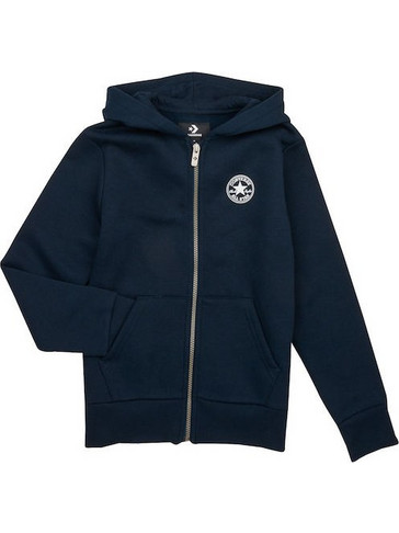 Converse Παιδική Ζακέτα Fleece με Κουκούλα και Φερμουάρ Navy Μπλε 8CC857-695