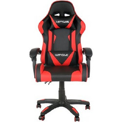 Velco Καρέκλα Gaming Δερματίνης με Ρυθμιζόμενα Μπράτσα Μαύρη Κόκκινη 66-37024