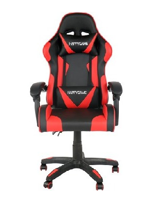 Velco Καρέκλα Gaming Δερματίνης με Ρυθμιζόμενα Μπράτσα Μαύρη Κόκκινη 66-37024