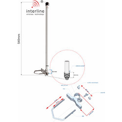 Interline IH-G06-F8688-V Εξωτερική Κεραία Wi-Fi Πανκατευθυντική 6dBi με Σύνδεση N-connector