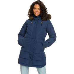 Roxy Ellie Γυναικείο Μπουφάν Χειμωνιάτικο Puffer Μακρύ Navy Μπλε ERJJK03503-BTE0