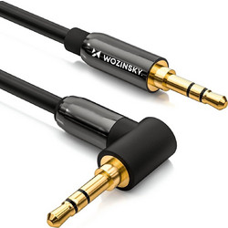 Wozinsky AUX Cable Angled (Male-Male) Mini Jack Cable 2m Black
