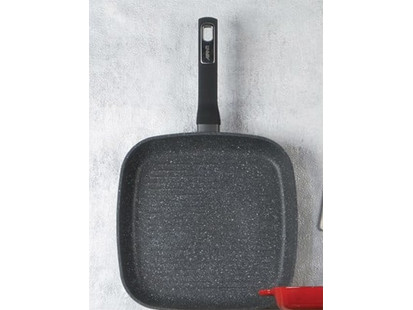 Cookshop Marblestone Γκριλιέρα Αντικολλητική Μαύρη 28cm