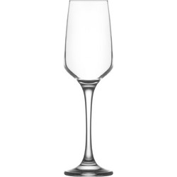 LAV Σετ Ποτήρια Σαμπάνιας Γυάλινα Κολωνάτα Lal 230ml 6τμχ LVLAL54523F