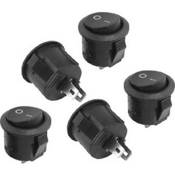 SPST Black Button On/Off Round Rocker Switch AC 6A/125V 3A/250V 2pin KCD1-2