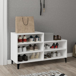 vidaXL Παπουτσοθήκη Ξύλινη Λευκή Μ102xΠ36xΥ60cm 819732