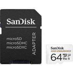 Sandisk High Endurance microSDXC 64GB Class 10 U3 V30 UHS-I + Adapter