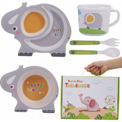 Skip Hop Zoo Βρεφικό Σετ Φαγητού Bamboo Ελέφαντας 5τμχ