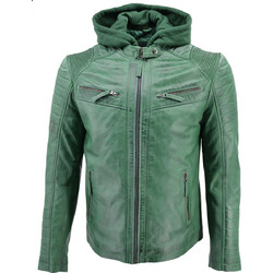 Leather 100 Ανδρικό Μπουφάν Χειμωνιάτικο Δερμάτινο Πράσινο 49-M-ANTONIO