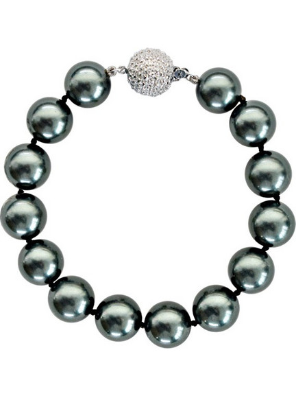 Βραχιόλι με Shell Pearl 12mm και ασημένιο κούμπωμα 925 - M120896B