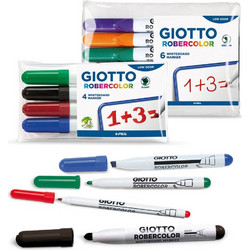 ΜΑΡΚΑΔΟΡΟΙ ΑΣΠΡΟΠΙΝΑΚΑ MEDIUM 6ΤΕΜ ROBERCOLOR GIOTTO