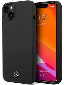 Mercedes-Benz Silicone Line Back Cover Black (iPhone 14 Plus)