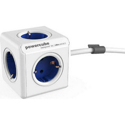 ALLOCACOC EU Power Cube 5 Θέσεων με καλώδιο Extended 1.5μ. - ΜΠΛΕ - 1306BL/DEEXPC