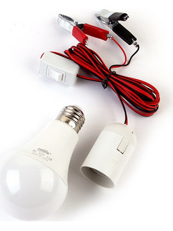 ΛΑΜΠΑ LED ΜΕ ΑΚΡΟΔΕΚΤΕΣ ΜΠΑΤΑΡ ΑΥΤΟΚ/ΤΟΥ 12V ΜΕ ΔΙΑΚΟΠΤΗ